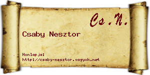 Csaby Nesztor névjegykártya